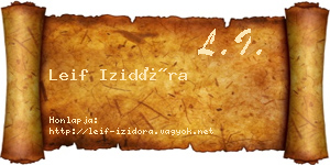 Leif Izidóra névjegykártya